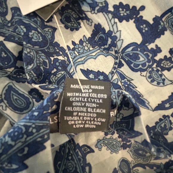 💙NWT Chelsea & Theodore Blue & White Paisley Print Tiered Maxi Dress Size XL🤍 - Picture 10 of 14